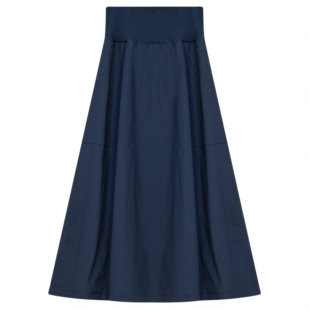 Ladies Short Cotton Belvedere Skirt With Pockets Navy