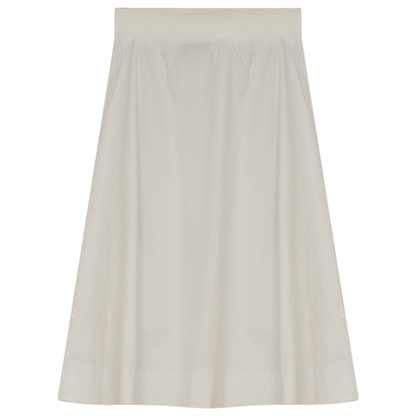 Ladies Short Cotton Belvedere Skirt With Pockets White