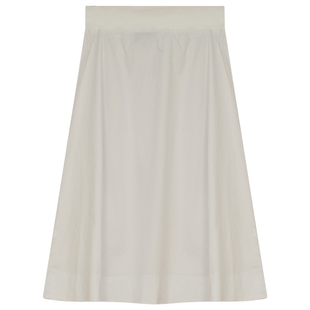 Ladies Short Cotton Belvedere Skirt With Pockets White