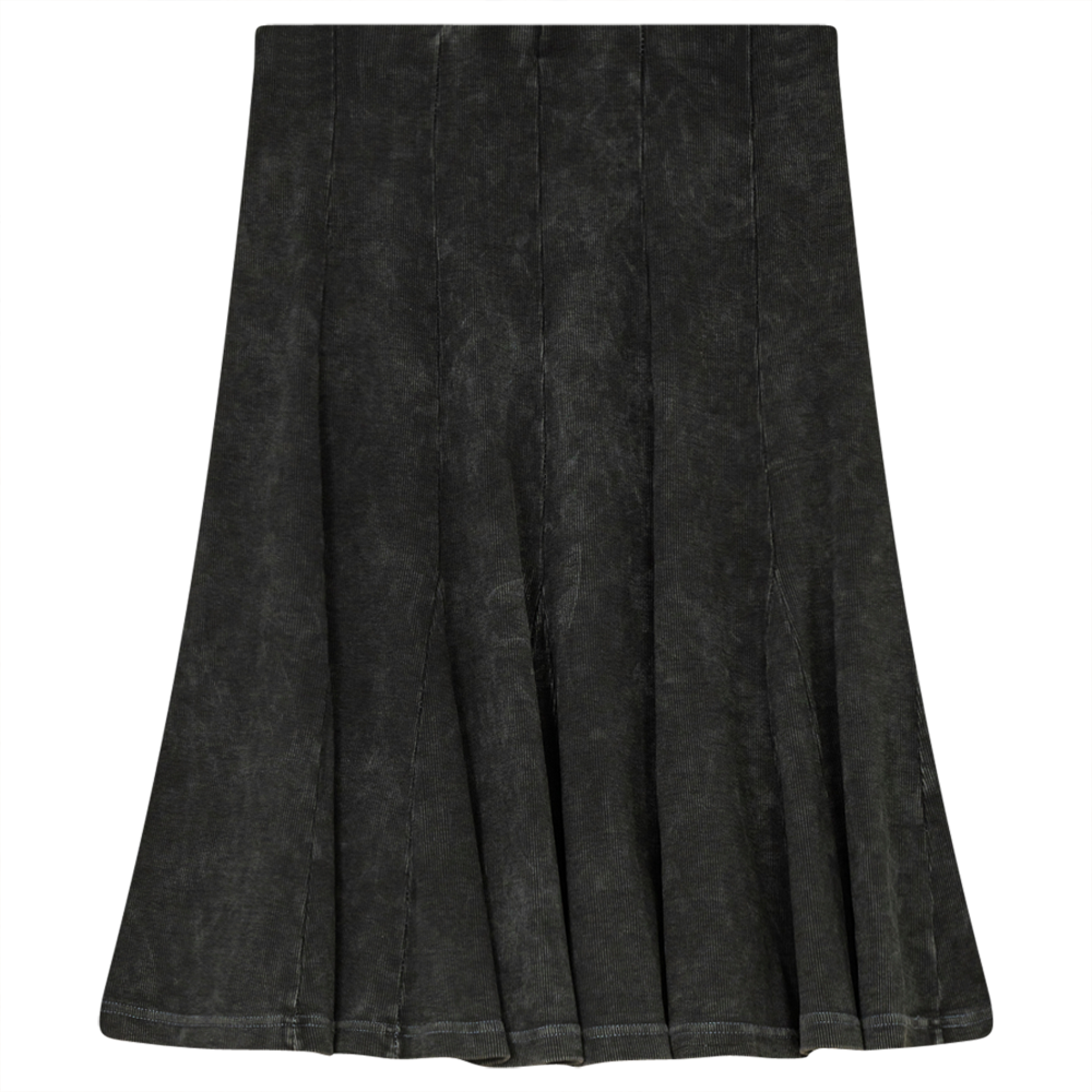 Ladies Paneled Short Denim Wash Skirt