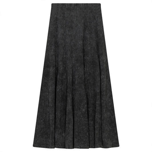 Ladies Paneled Long Denim Wash Skirt