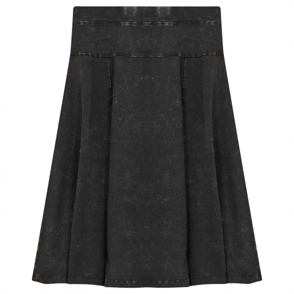 Ladies Denim Stretch Short Skirt Black Wash