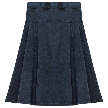 Ladies Denim Stretch Short Skirt Dark Denim Wash