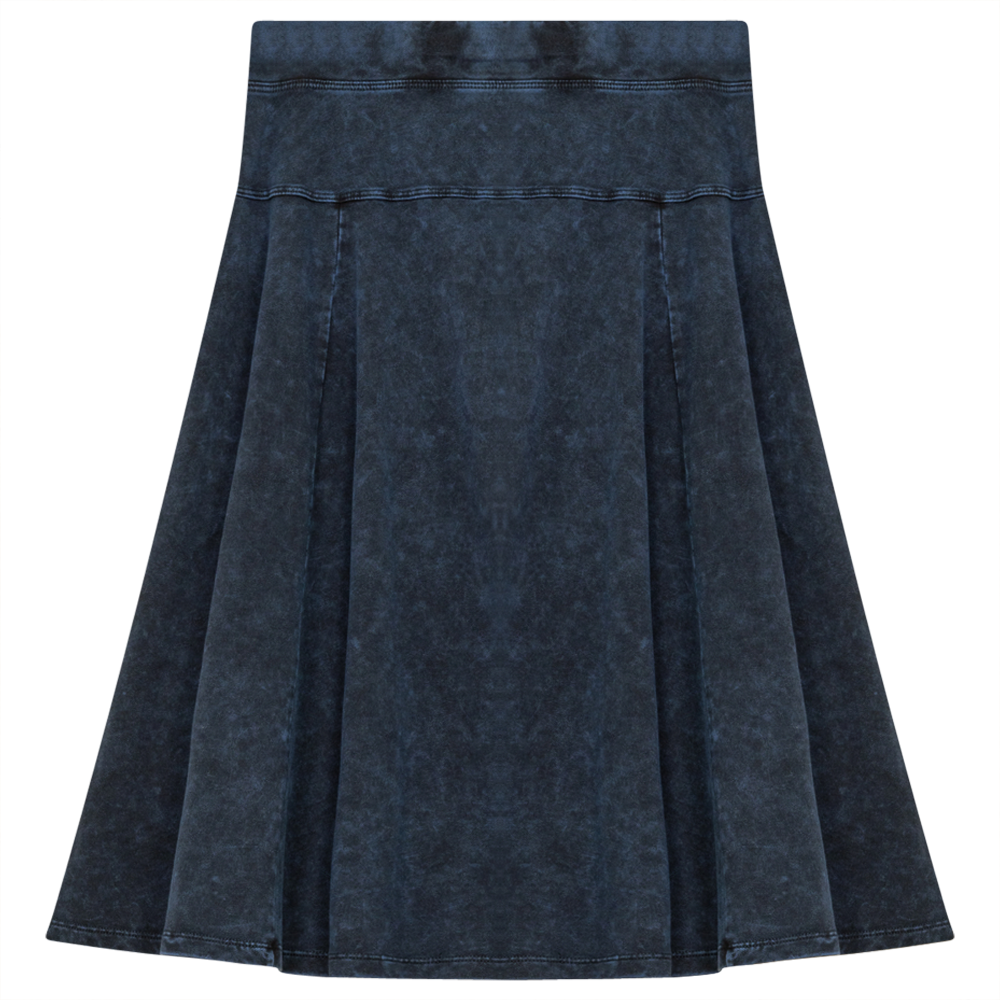 Ladies Denim Stretch Short Skirt Dark Denim Wash