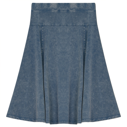 Ladies Denim Stretch Short Skirt Light Denim Wash