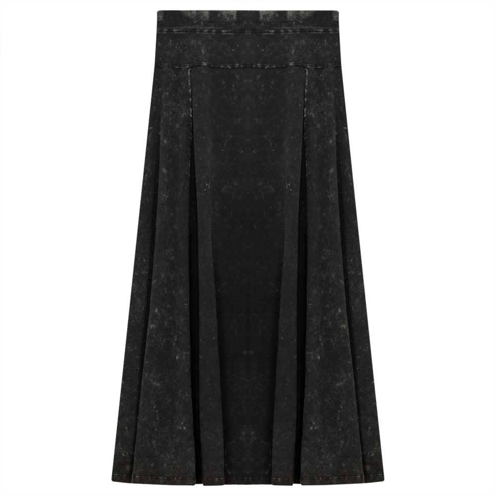 Ladies Denim Stretch Long Skirt Black Wash