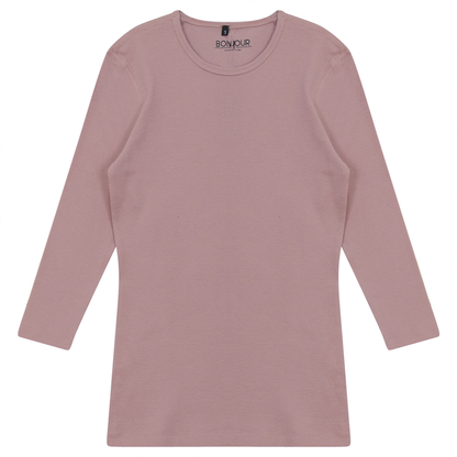 Ribbed Crew Neck T-Shirt Blush