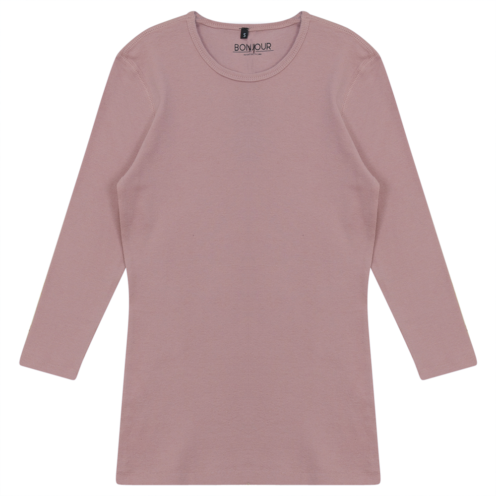 Ribbed Crew Neck T-Shirt Blush