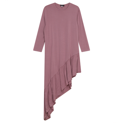 Asymmetric 3/4 Sleeve Top Antique Mauve