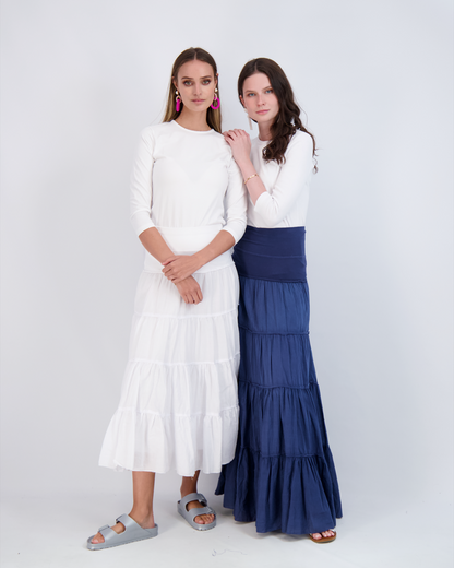 Ladies Tiered Maxi Gauze Skirt