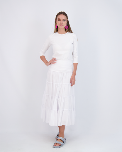 Ladies Tiered Maxi Gauze Skirt