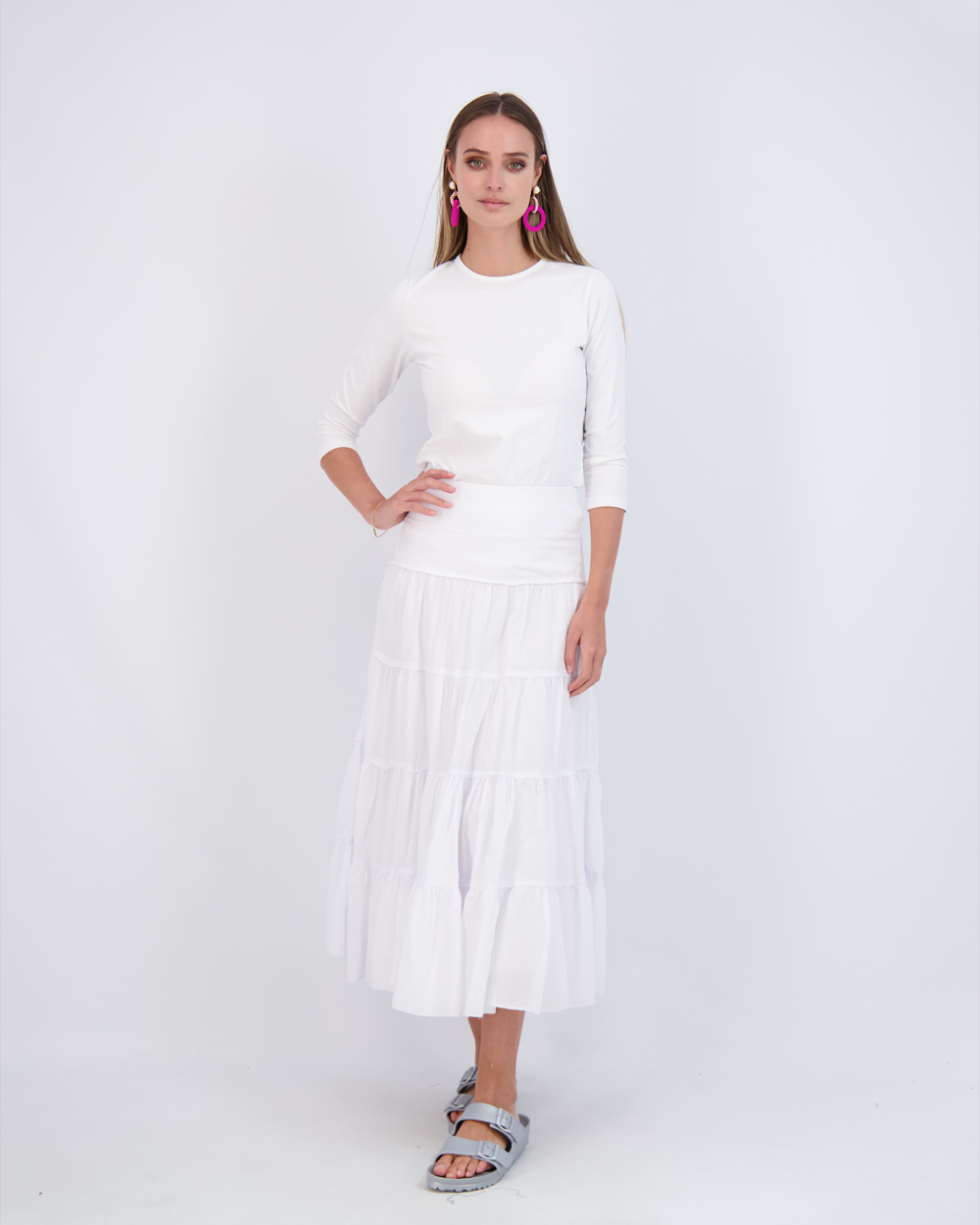 Ladies Tiered Maxi Gauze Skirt