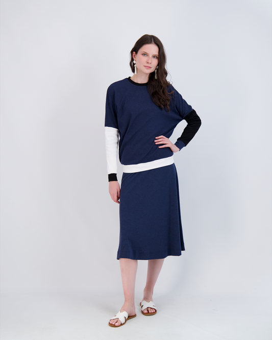 Ladies Cotton Ribbed 27" A-Line Skirt