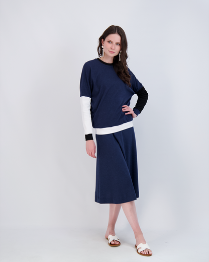 Ladies Cotton Ribbed 27" A-Line Skirt