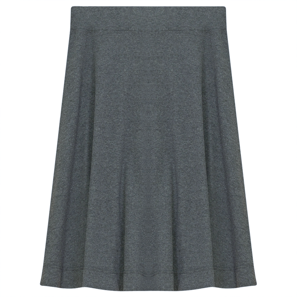 Ladies Cotton Stretch Short Skirt Grey Mix