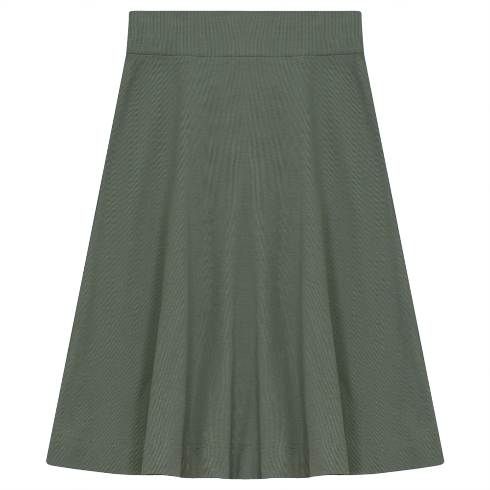 Ladies Cotton Stretch Short Skirt Light Olive