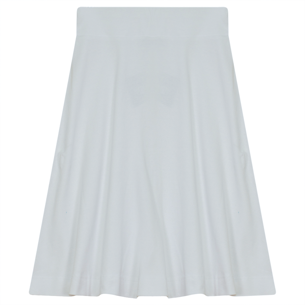 Ladies Cotton Stretch Short Skirt White