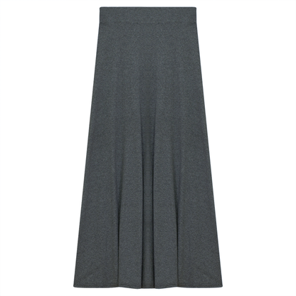 Ladies Cotton Stretch Long Skirt Grey Mix