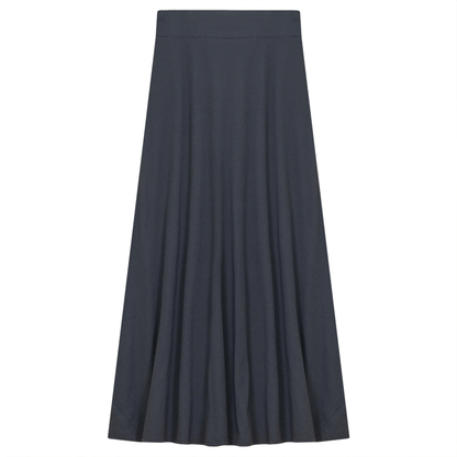 Ladies Cotton Stretch Long Skirt Ink Grey