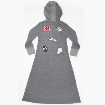 Long Terry Dress With Appliques Medium Grey Mix