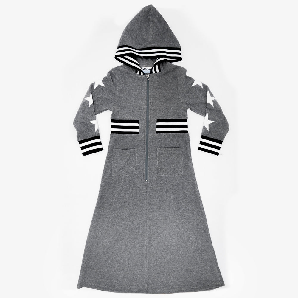 Long Terry Dress With Stars Medium Grey Mix