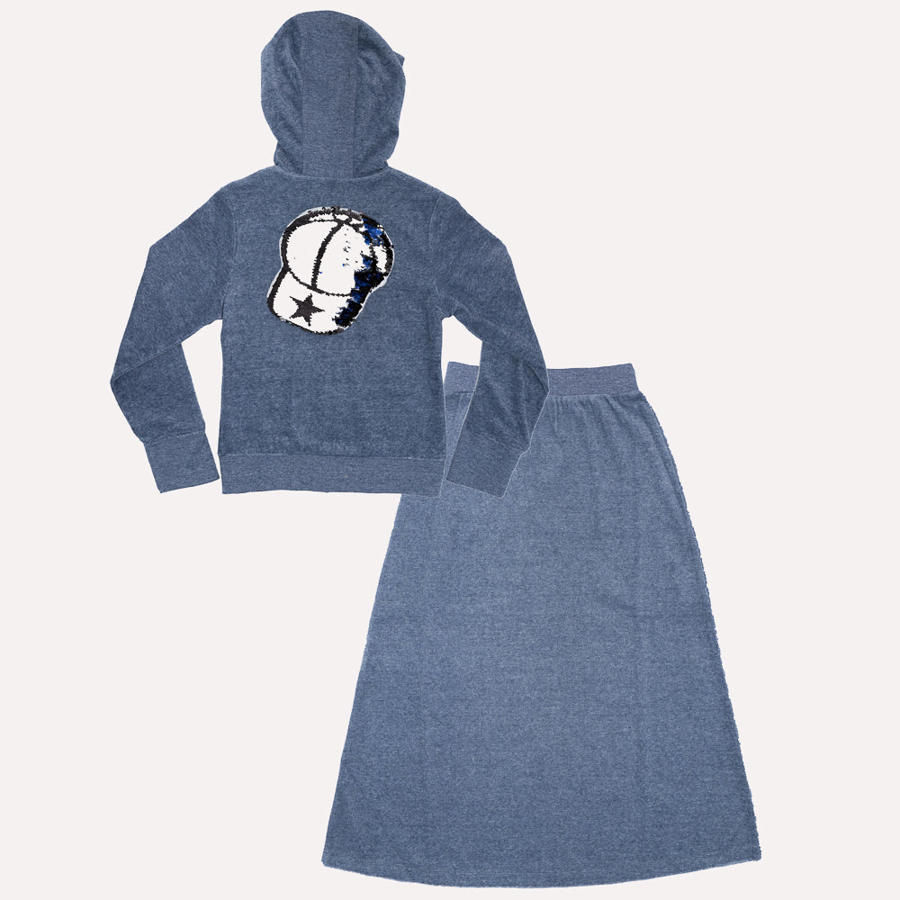 2pc Trry With Sequance Dusty Pink