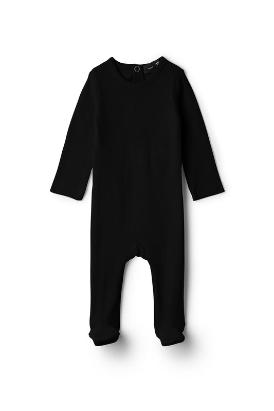 Soft Rib Onesie Black