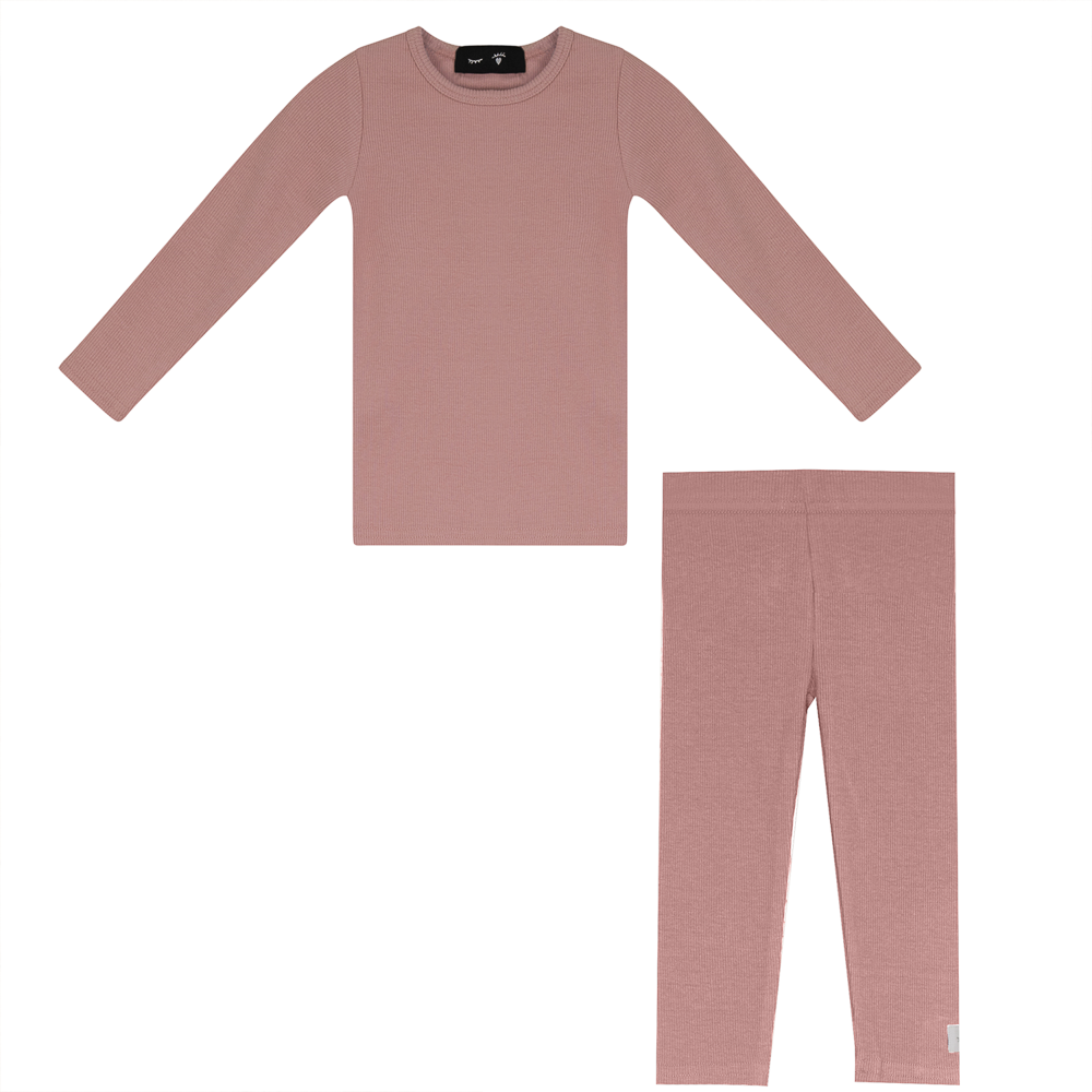 Soft Rib Long Sleeve 2pc Blush