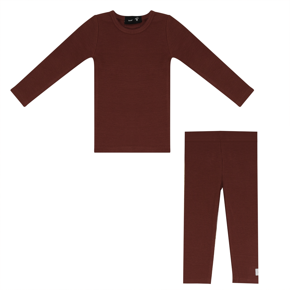 Soft Rib Long Sleeve 2pc Terracotta