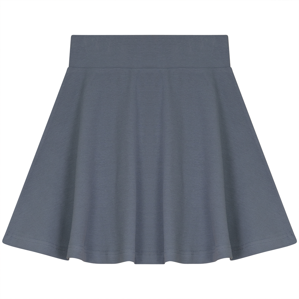 Soft Rib Skirt Grey Blue