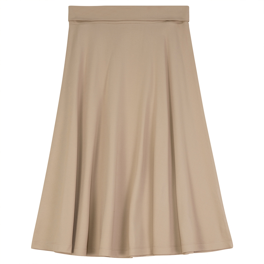 Ponte Flare Skirt Light Sesame