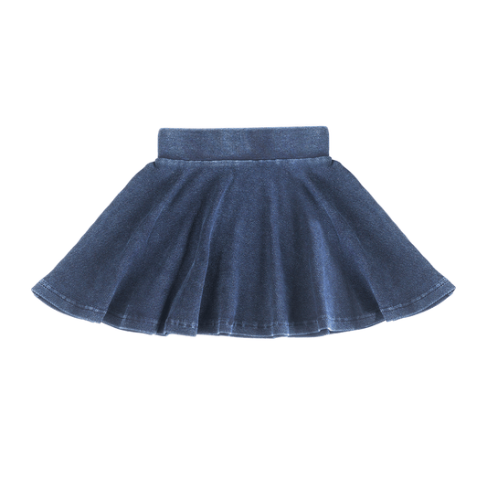 Wash Denim A line Skirt Light Denim Wash