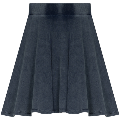 Wash Denim A line Skirt Dark Denim Wash