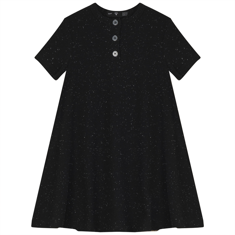 Speckled Rib Girl's Henly Dress Black