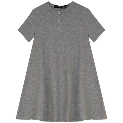 Speckled Rib Girl's Henly Dress Light Grey Mix