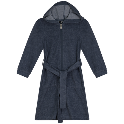 Washed Rib Terry Robe Dark Denim Wash