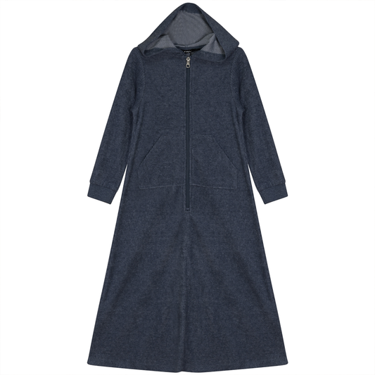 Washed Rib Terry Robe Dark Denim Wash