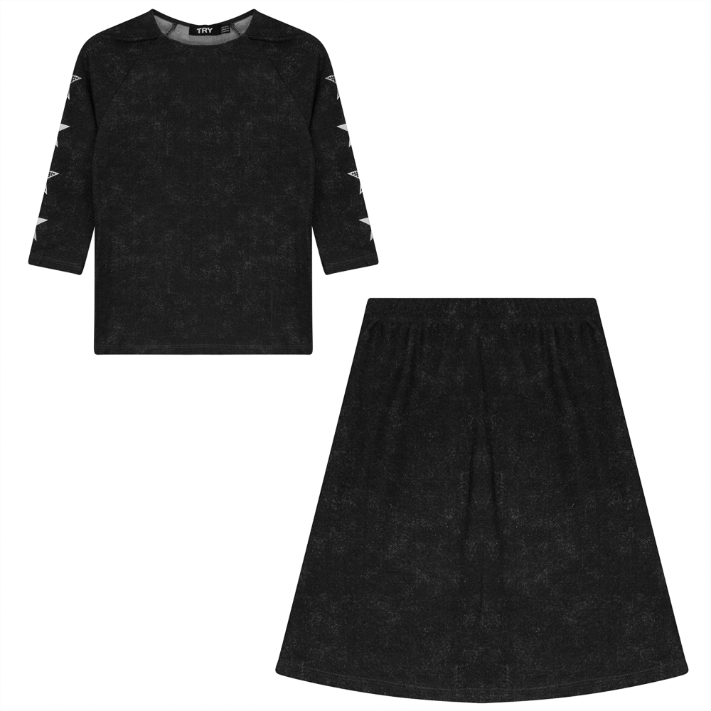 Wash Denim Swim 2 PC Set Grey Wash