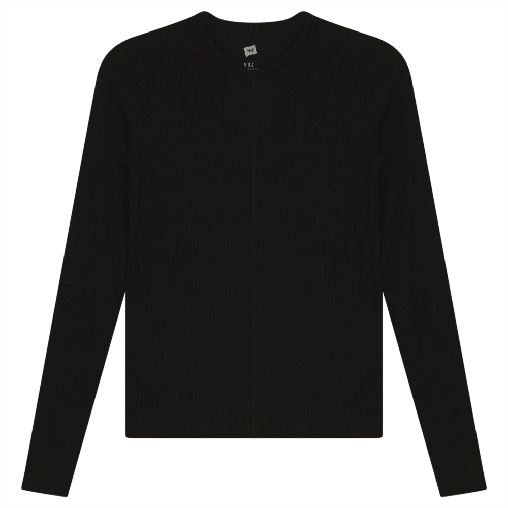 V-Neck Ribbed Tee Black