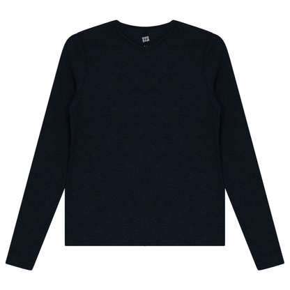 V-Neck Ribbed Tee Denim