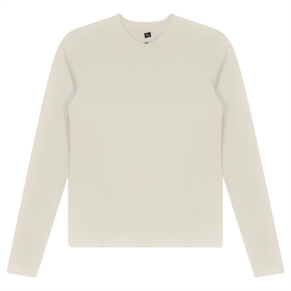 V-Neck Ribbed Tee White