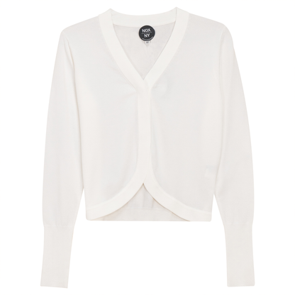 Crop Knit Cardigan Off White