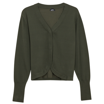 Crop Knit Cardigan Olive