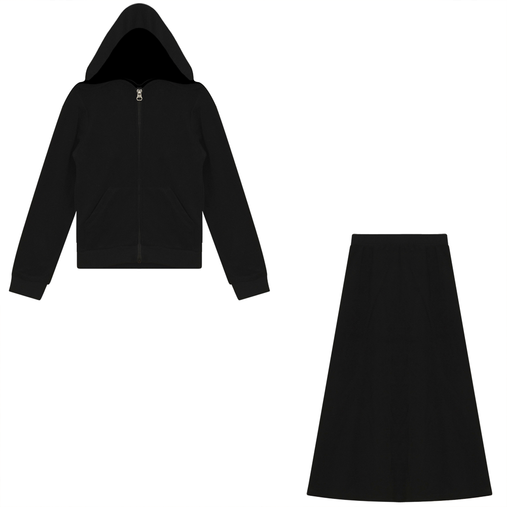 Plaid Terry 2 PC Black