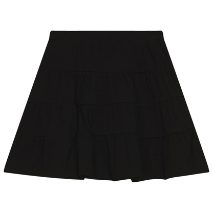 Tiered Rib Skirt Black