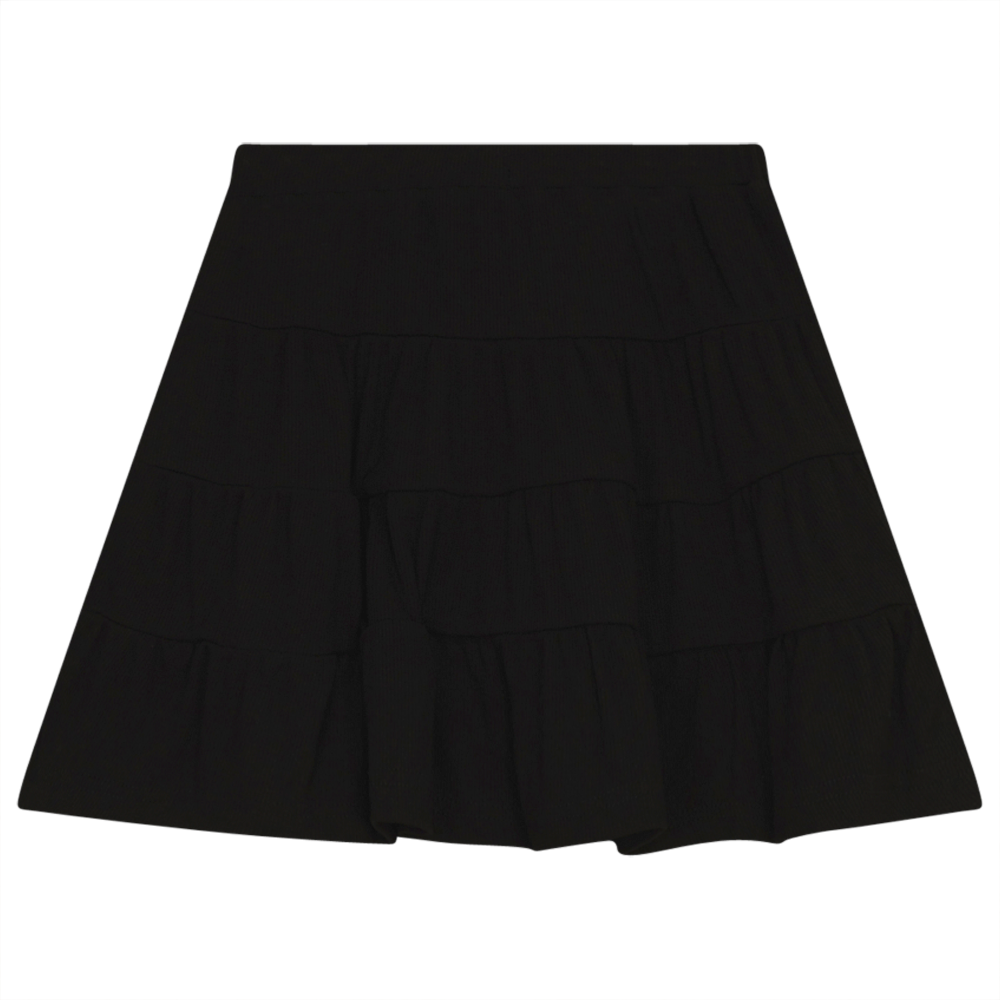 Tiered Rib Skirt Black