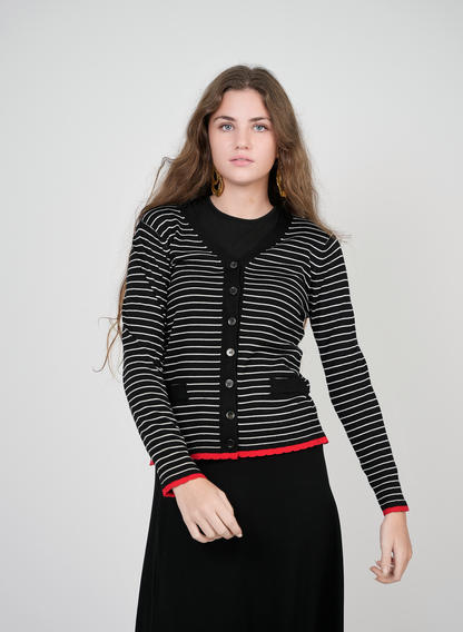 Striped Knit Cardigan