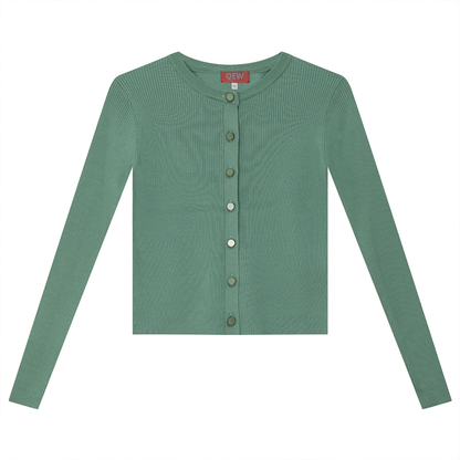 Cropped Knit Cardigan Mint