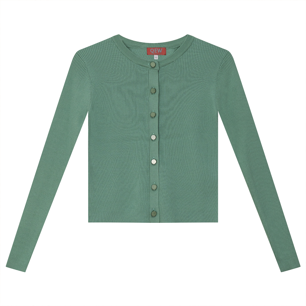 Cropped Knit Cardigan Mint