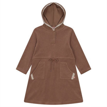 Cotton Terry Robe With Hoodie Dusty Brick